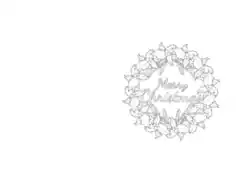 Free Download PDF Books, Christmas Cards Holly Wreath Merry Coloring Template