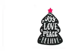 Free Download PDF Books, Christmas Cards Joy Love Peace Believe Tree Coloring Template