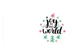 Free Download PDF Books, Christmas Cards Joy To The World Red Green Coloring Template