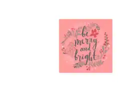 Christmas Cards Merry Bright Botanical Wreath Coloring Template