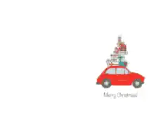 Free Download PDF Books, Christmas Cards Merry Car Piled Gifts Coloring Template