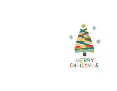 Christmas Cards Merry Colorful Tree Tape Coloring Template