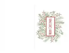 Free Download PDF Books, Christmas Cards Merry Holly Fir Border Coloring Template
