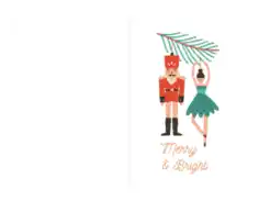 Christmas Cards Nutcracker Merry Bright Coloring Template