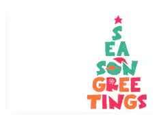 Christmas Cards Seasons Greetings Tree Colorful Coloring Template