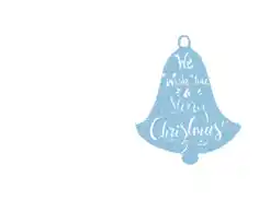Christmas Cards Wish You Merry Xmas Blue Bell Coloring Template