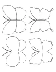 Free Download PDF Books, Butterfly Blank Set 2 Coloring Template
