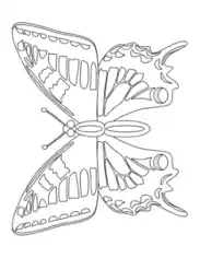 Free Download PDF Books, Butterfly Hole Wing Coloring Template