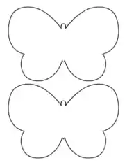 Butterfly No Antennae 2 Medium Coloring Template