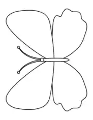Free Download PDF Books, Butterfly Outline 3 Coloring Template