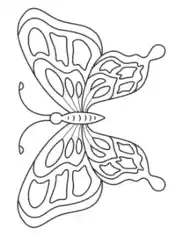 Free Download PDF Books, Butterfly Pattern Of Shapes Coloring Template