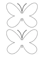Butterfly Simple Outline 2 Medium Coloring Template