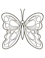 Butterfly Simple Pattern To Color Large Wings Coloring Template