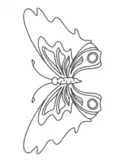 Free Download PDF Books, Butterfly Simple Patterned Coloring Template