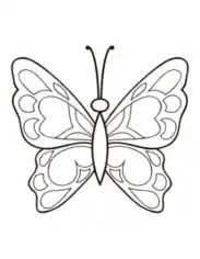 Free Download PDF Books, Butterfly Simple Patterned Wings Coloring Template