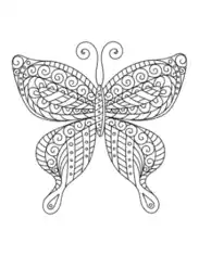 Butterfly Swirly Pattern For Adults Coloring Template