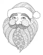 Free Download PDF Books, Santa Detailed Face To Color Coloring Template