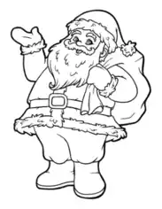 Free Download PDF Books, Santa Jolly Father Christmas With Sack Coloring Template