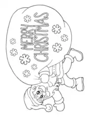 Free Download PDF Books, Santa Merry Christmas Sack Coloring Template