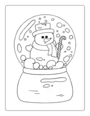Free Download PDF Books, Snowman Snowglobe Candy Cane Winter Coloring Templat
