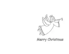 Free Download PDF Books, Christmas Coloring Angel Card Template