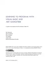 Learning To Program  With Visual Basic And .Net Gadgeteer, Learning Free Tutorial Book