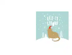 Free Download PDF Books, Christmas Cute Cat Let It Snow Card Template