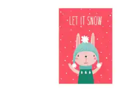 Free Download PDF Books, Christmas Cute Winter Rabbit Card Template