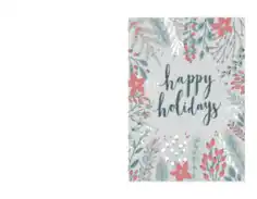Free Download PDF Books, Christmas Happy Holidays Botanical Card Template