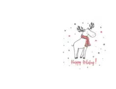 Free Download PDF Books, Christmas Happy Holidays Cute Deer Scarf Card Template