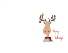 Free Download PDF Books, Christmas Happy Holidays Decorated Antlers Deer Card Template