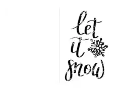 Free Download PDF Books, Christmas Let It Snow Snowflake Black White Card Template