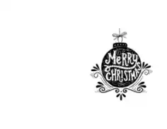 Free Download PDF Books, Christmas Merry Bauble Black White Card Template