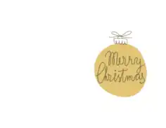 Free Download PDF Books, Christmas Merry Bauble Gold Card Template