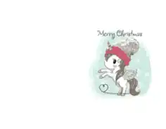 Free Download PDF Books, Christmas Unicorn Snow Card Template