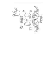 Best Dad Mustache Crown To Color Fathers Day Cards Template