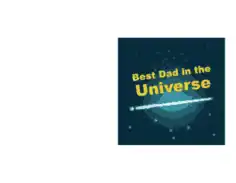 Best Dad Universe Lightsabre Fathers Day Cards Template