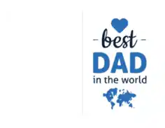 Best Dad World Map Fathers Day Cards Template