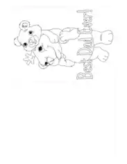 Cute Bear Cub To Color Fathers Day Cards Template
