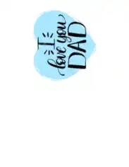 Love You Dad Blue Heart Fathers Day Cards Template