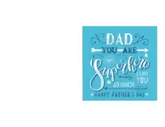 Superhero Word Art Fathers Day Cards Template
