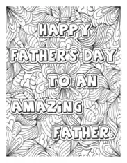 Amazing Father Doodle Fathers Day Coloring Template