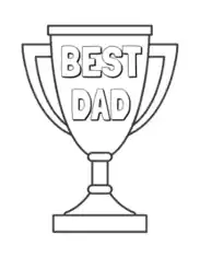 Best Dad Trophy Fathers Day Coloring Template