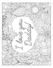 I Love You Daddy Doodle Teens Fathers Day Coloring Template