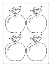 Apple Preschoolers Medium Autumn and Fall Coloring Template