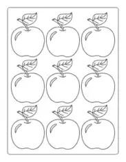 Apple Preschoolers Small Autumn and Fall Coloring Template