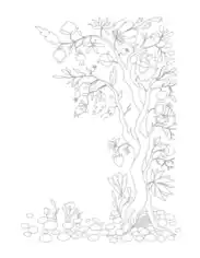 Tree Leaves Autumn and Fall Coloring Template