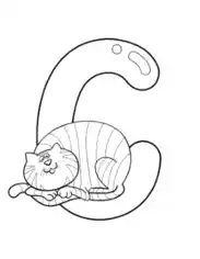 C Is For Cat Coloring Template