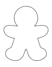 Gingerbread Man Blank Large Coloring Template