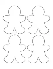 Free Download PDF Books, Gingerbread Man Blank Small Coloring Template